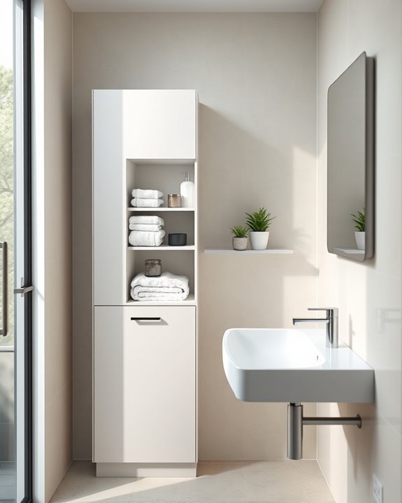 stylish compact bathroom storage