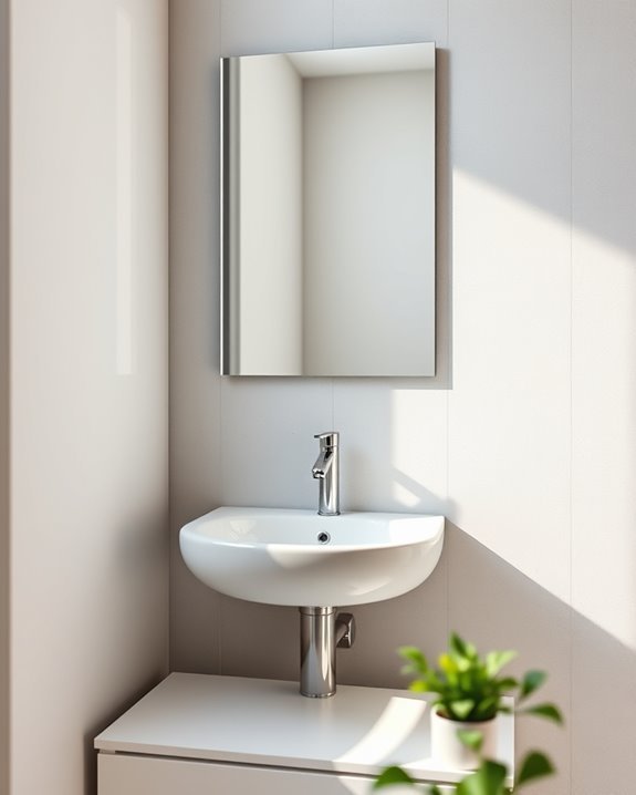 stylish compact sink mirror