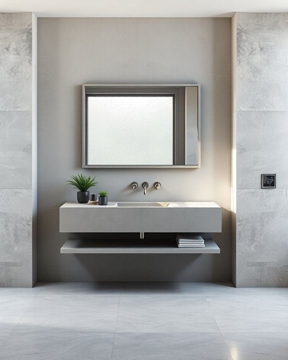 stylish concrete framed mirrors