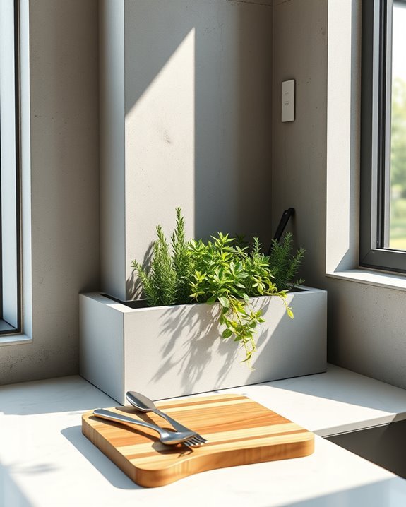 stylish concrete plant displays