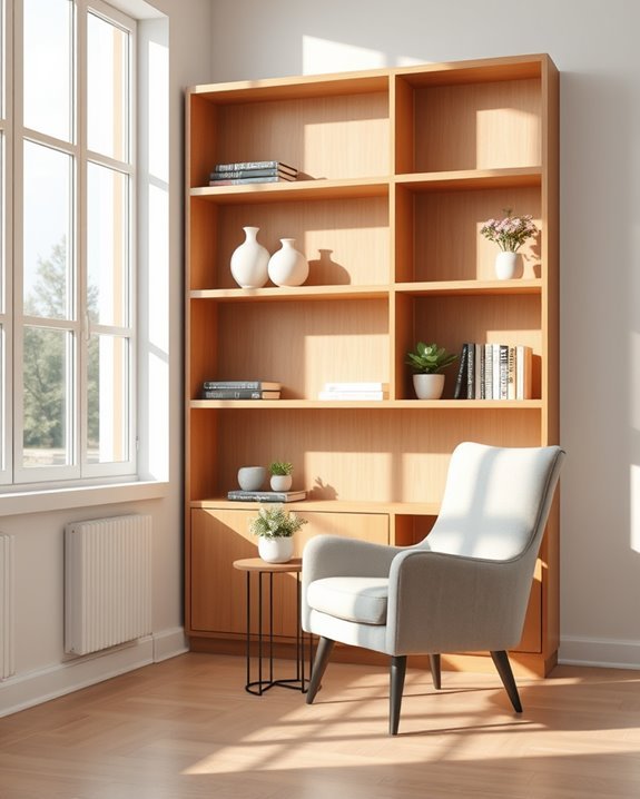 stylish corner bookshelf design