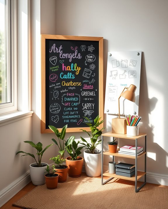 stylish corner chalkboard solution