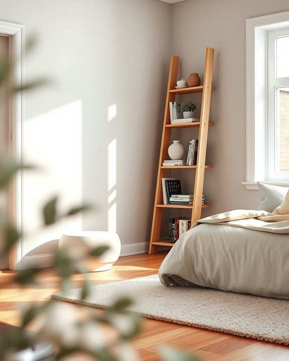 stylish corner ladder shelves
