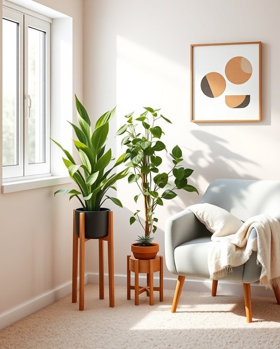 stylish corner plant stand