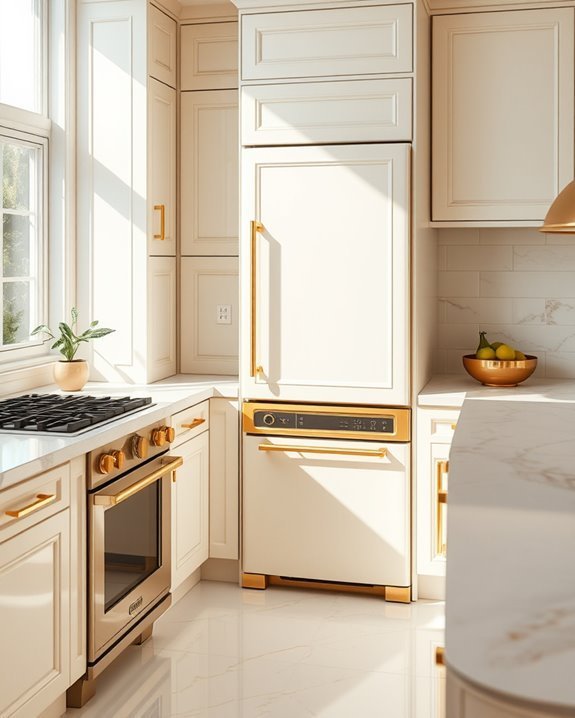 stylish cream and gold appliances