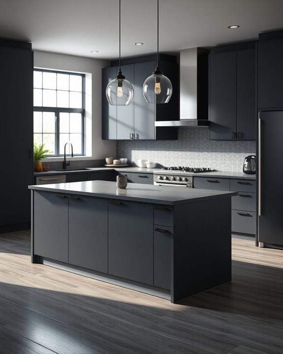 stylish dark grey kitchen island