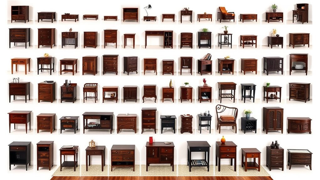 stylish dark wood bedside tables