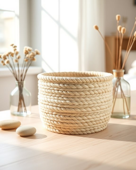 stylish decorative rope bins