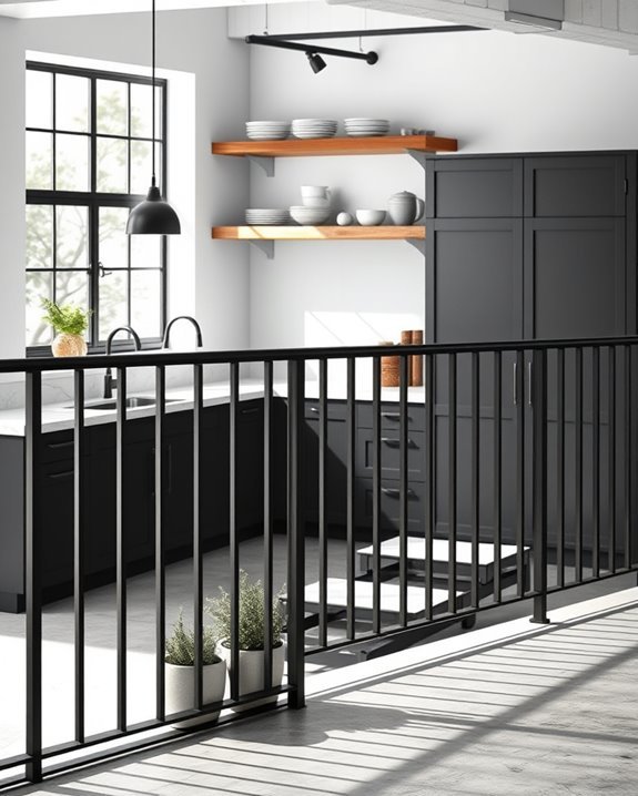stylish durable kitchen railing