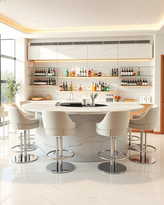 stylish entertaining bar area