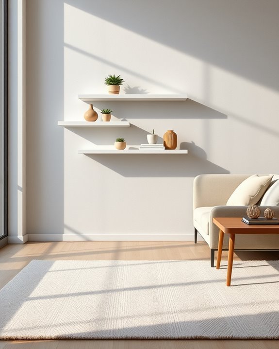 stylish floating shelf arrangements