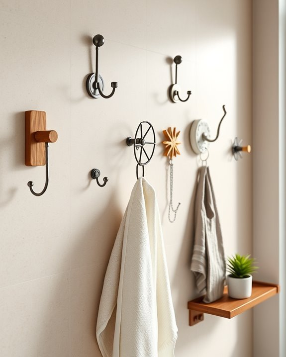 stylish functional bathroom hooks