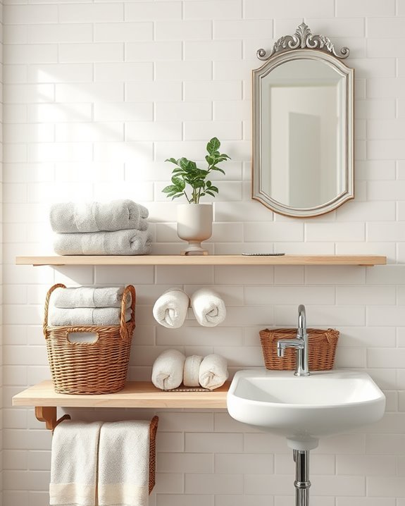 stylish functional bathroom organization