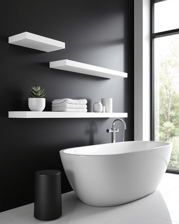 stylish functional bathroom shelves