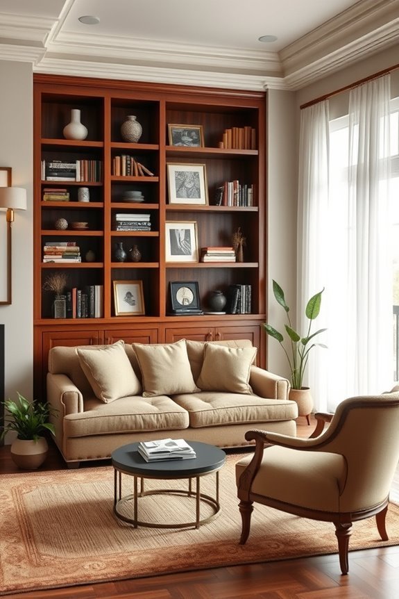 stylish functional built in shelving