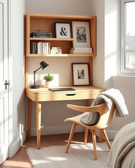 stylish functional corner workspace