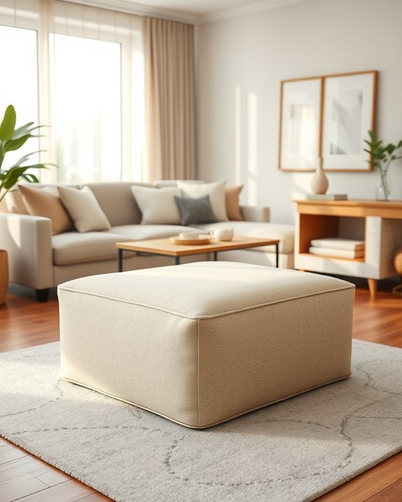 stylish functional fabric ottoman