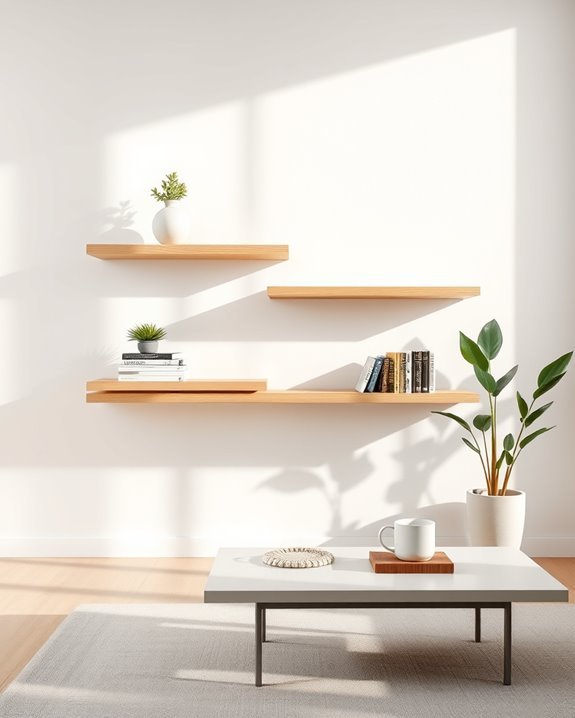 stylish functional floating shelves