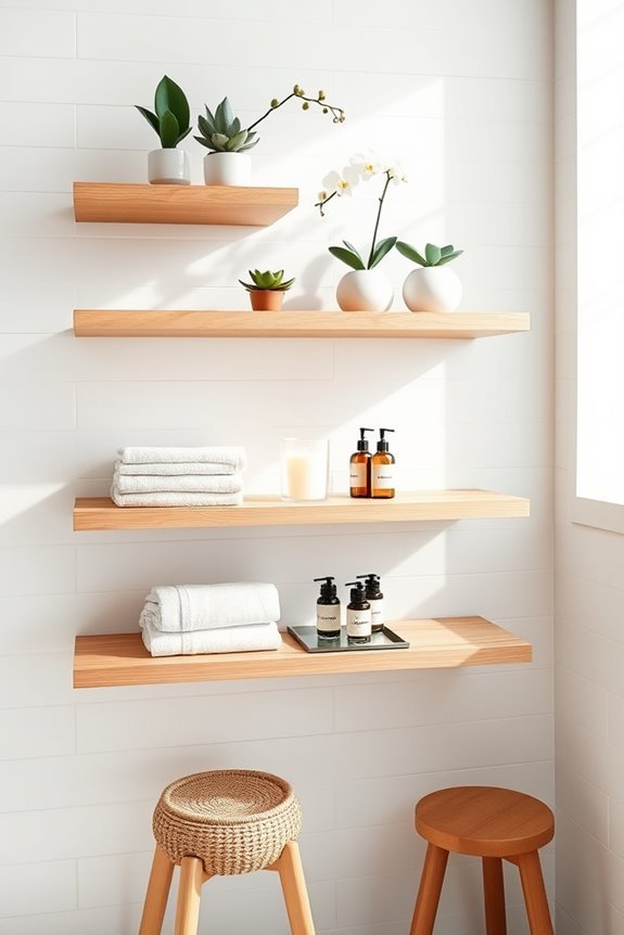 stylish functional floating shelves