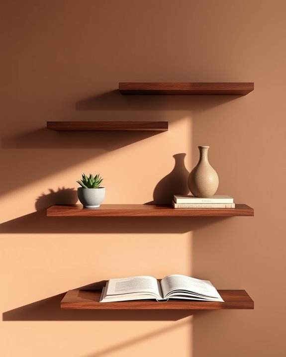 stylish functional floating shelves