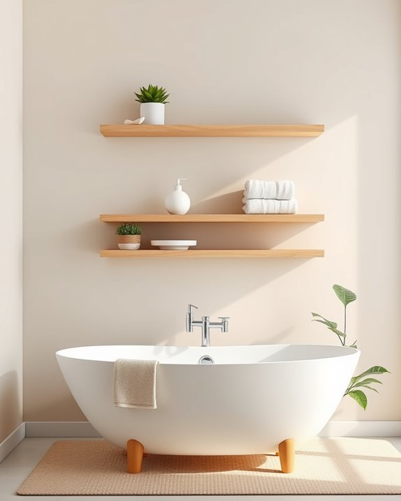 stylish functional floating shelves