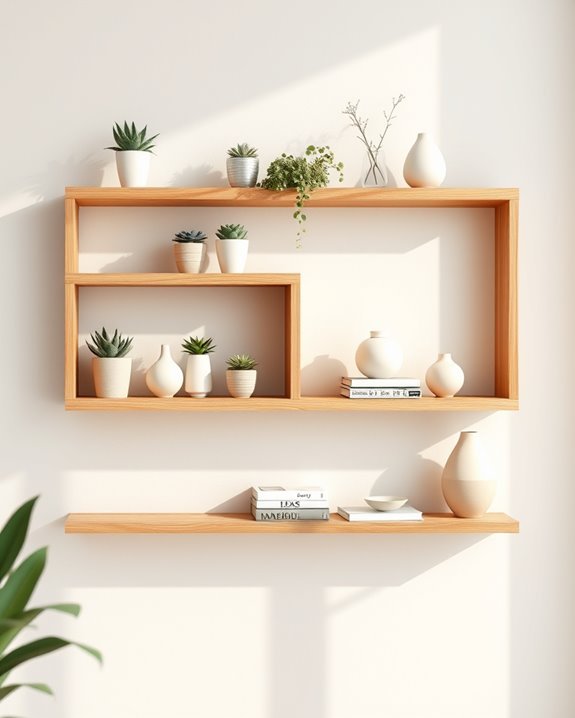 stylish functional floating shelves