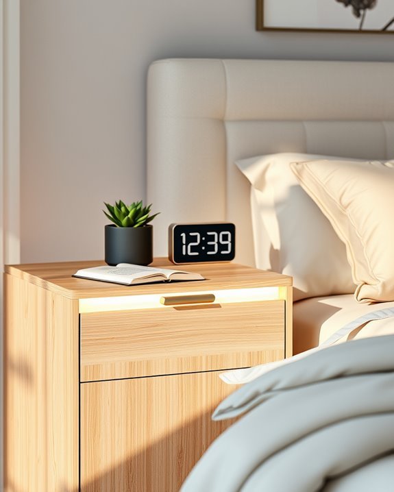 stylish functional nightstands illuminated