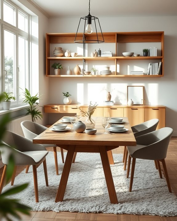 stylish functional open shelving