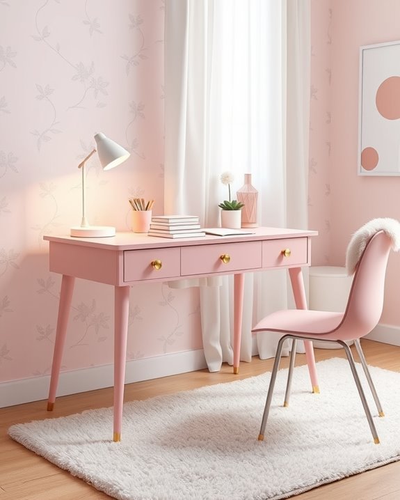stylish functional pink desk