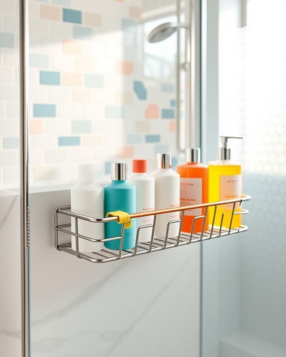 stylish functional shower storage