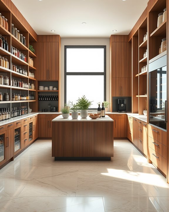 stylish functional walk in pantry