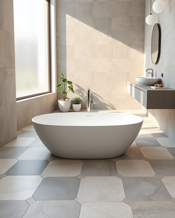 stylish geometric concrete tiles