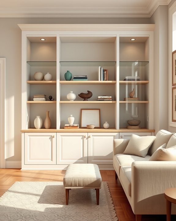 stylish glass display shelves