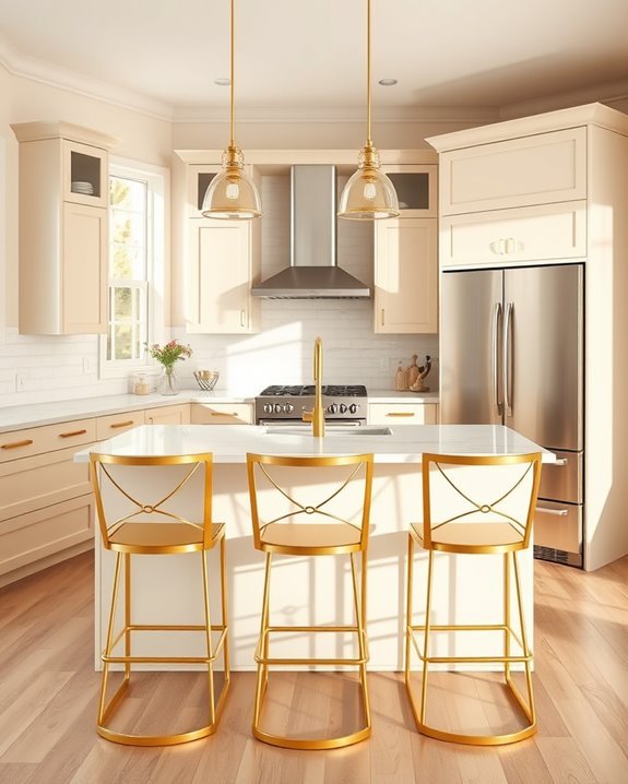 stylish gold bar stools