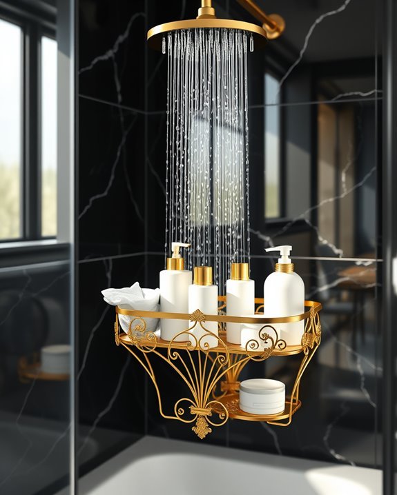 stylish gold shower organization