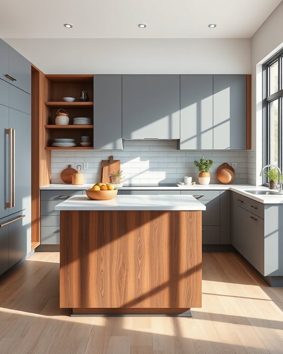 stylish gray brown kitchen design