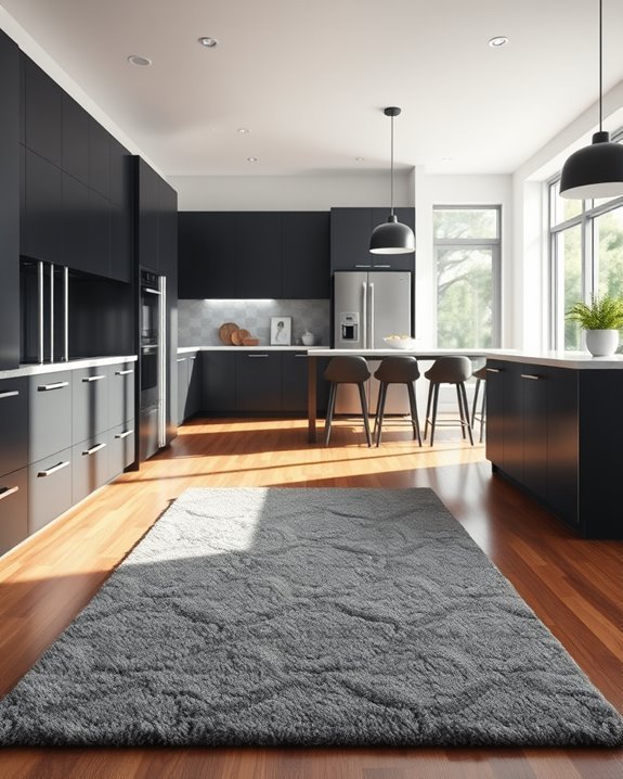 stylish gray kitchen rugs