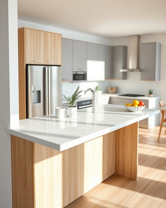 stylish half wall breakfast bar