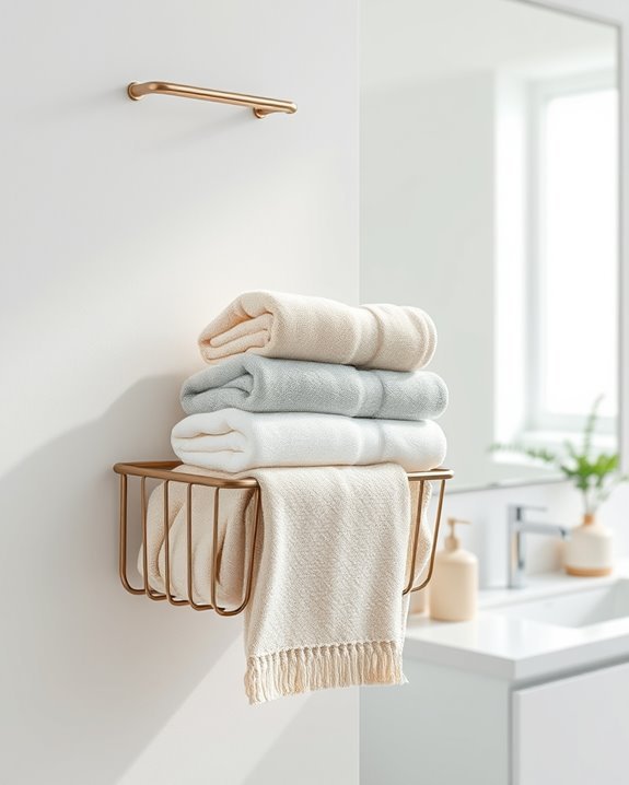 stylish hanging towel organization
