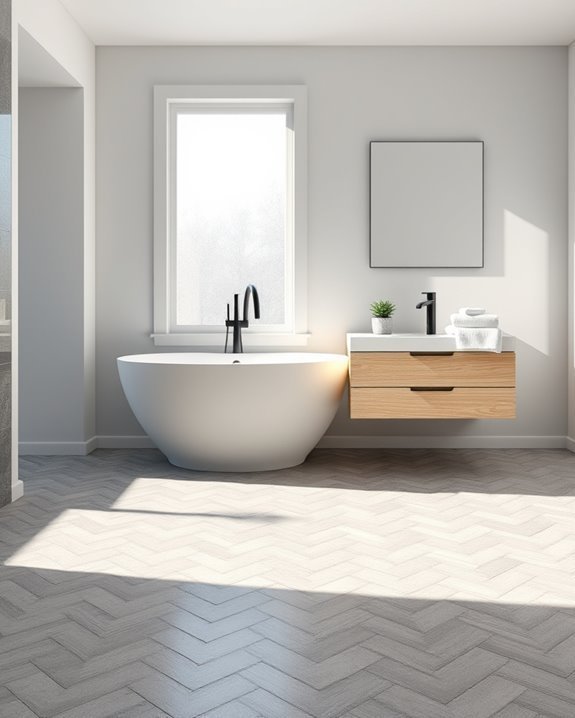 stylish herringbone tile installation