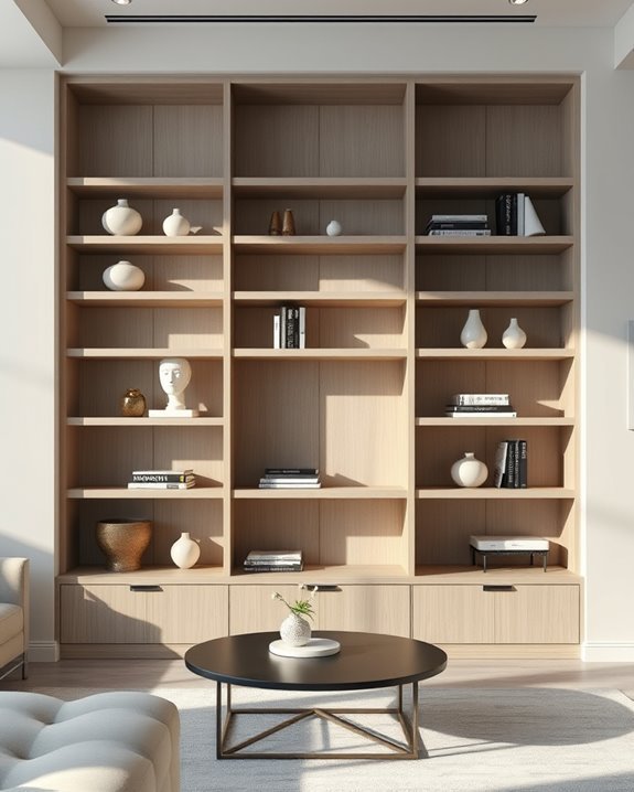 stylish hidden storage shelves