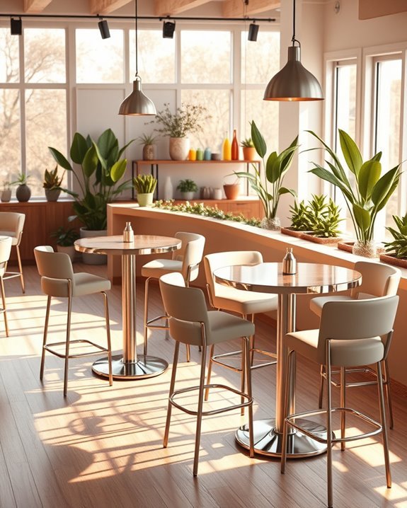 stylish high top socializing space