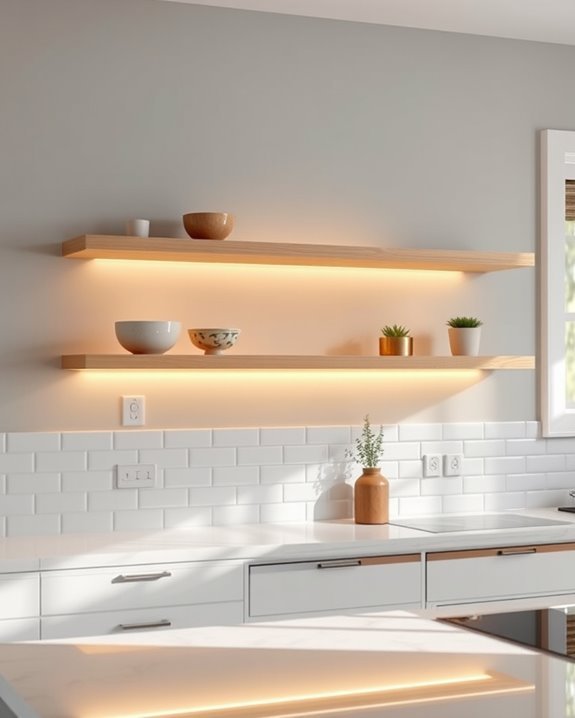stylish illuminated kitchen storage