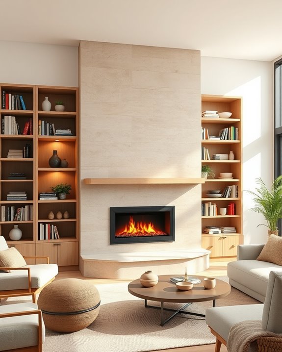 stylish integrated bookshelf design
