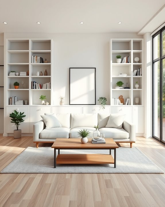 stylish integrated bookshelf design