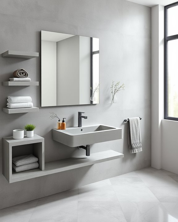 stylish integrated concrete storage