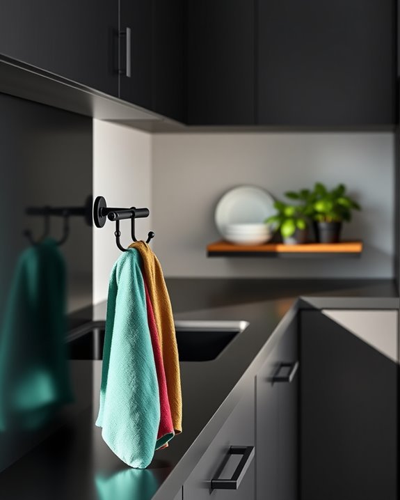 stylish kitchen towel hooks