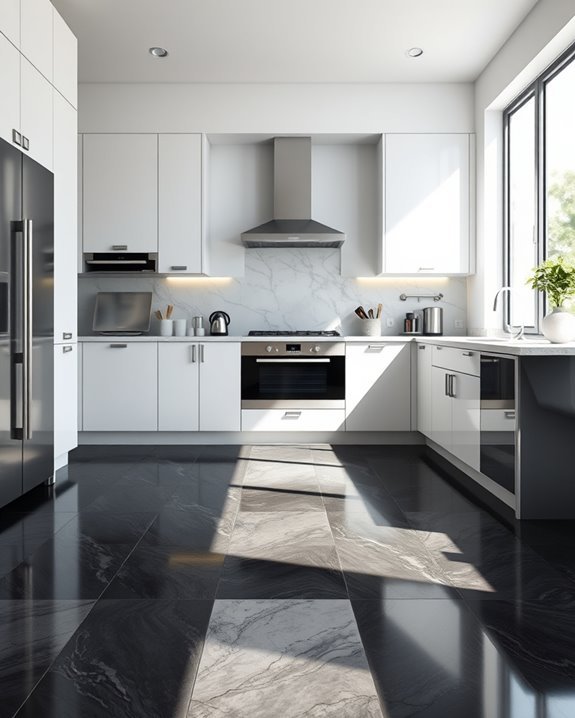 stylish low maintenance kitchen flooring