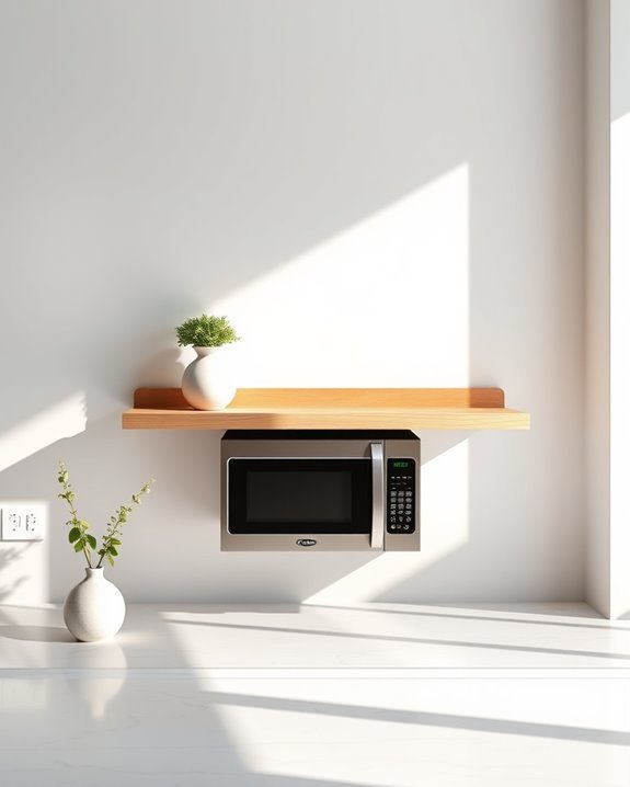 stylish microwave floating shelf