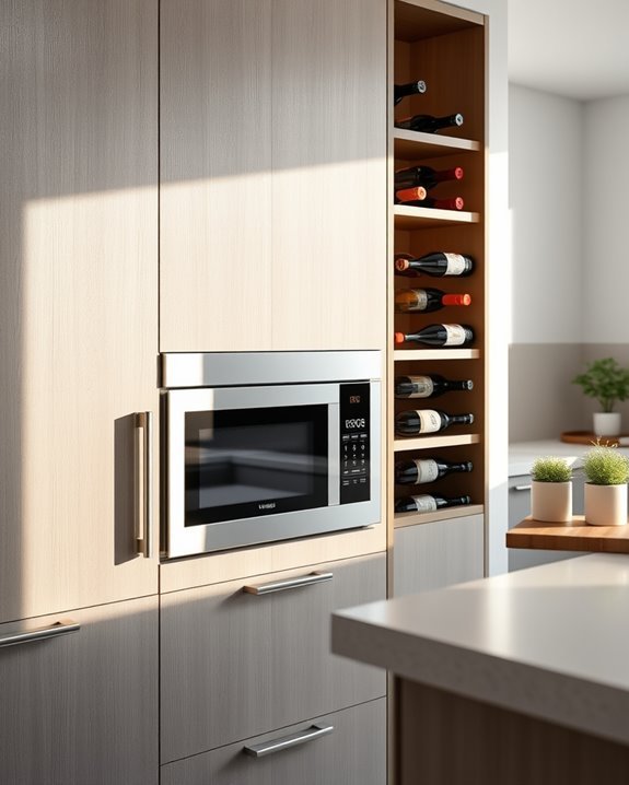 stylish microwave wine storage